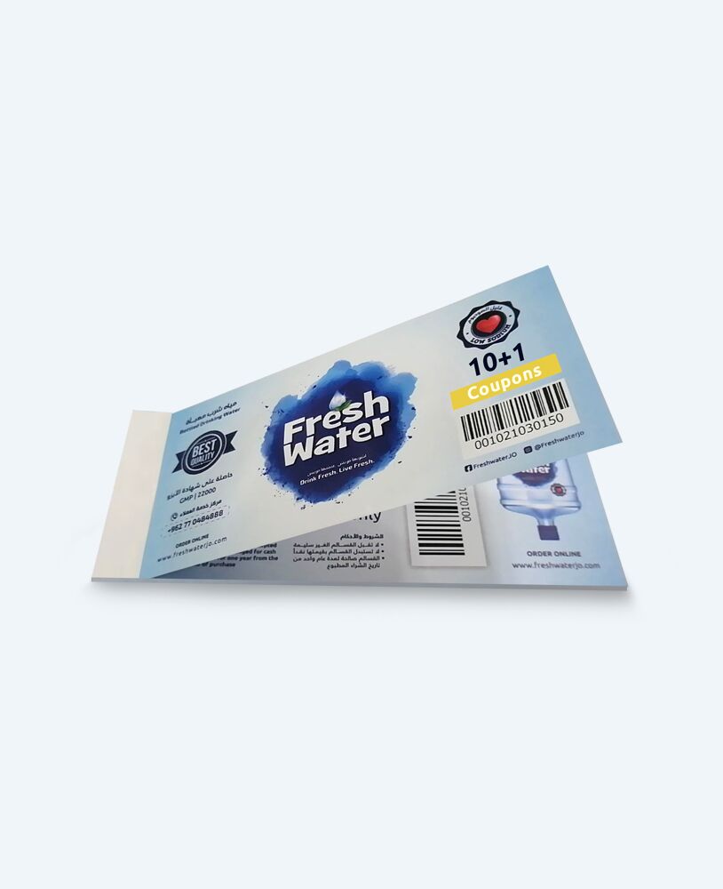 Fresh Water Coupon Book | 10 coupons + 1 coupon FREE | 5 Gallon (18.9 Liters) Bottle Refill
